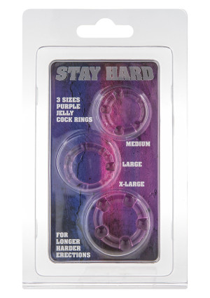 STAY HARD - THREE RINGS - PURPLE - Zestaw pierścieni erekcyjnych