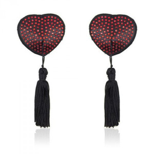 Heart shine nipples tassels (rosso)