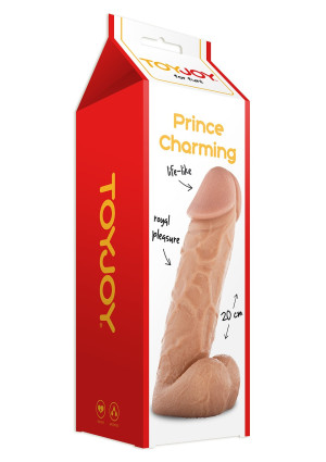 ToyJoy PRINCE CHARMING 20 CM DONG Realistyczne dildo z wyraźnymi żyłami i jądrami, PVC