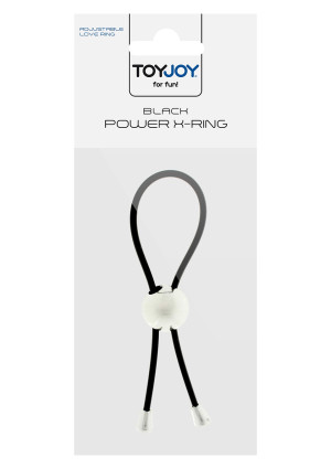 ToyJoy POWER X RING BLACK - Zacisk regulowany na penisa, Czarny