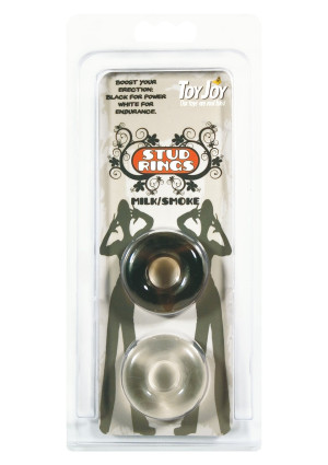 STUD RINGS CLEAR/ SMOKE 2X - Pierścienie erekcyjne