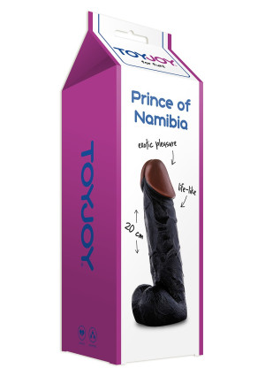 ToyJoy PRINCE OF NAMIBIA DONG 20 CM Realistyczne afrykańskie dildo z jądrami, PVC