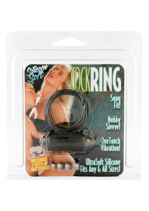 MINI VIBRATING COCKRING - Wibrujący pierścień erekcyjny - klasyczny, Czarny