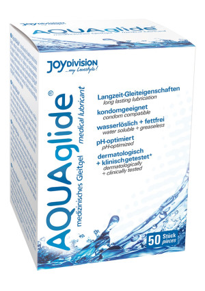 Lubrykant na bazie wody - AQUAglide 3 ml x 50 sasz. - nawilżający, uniwersalny - Joy Division