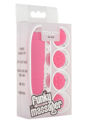 ToyJoy FUNKY MASSAGER - Stymulator z wymiennymi końcówkami