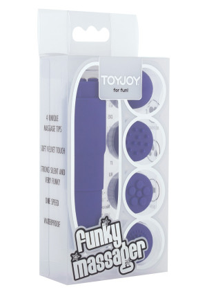ToyJoy FUNKY MASSAGER PURPLE - Stymulator z wymiennymi końcówkami