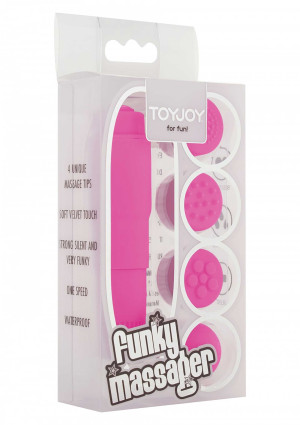 ToyJoy FUNKY MASSAGER - Kieszonkowy stymulator z wymiennymi końcówkami