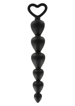 ToyJoy BOTTOM BEADS - Sonda analna z uchwytem, Czarna