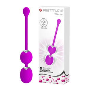 Pretty Love - WERNER - Wibrujące kulki gejszy z uchwytem, USB