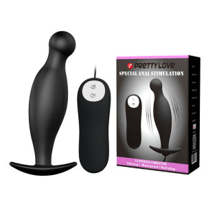 Pretty Love - Profilowany masażer prostaty z wibracjami - dyskretny, Czarny