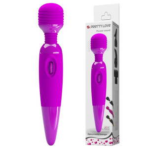 PRETTY LOVE - POWER WAND - Elegancki masażer Wand na baterie, Fioletowy