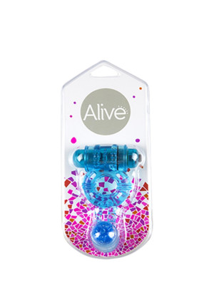 Alive Ring. Double. Func:1. Blue - pierścień erekcyjny z wibracjami, niebieski