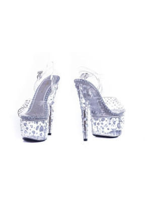 Buty erotyczne POLE DANCE srebrne cyrkonie