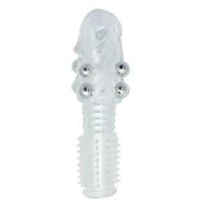 Toyz4Lovers Timeless Stretchy Penis - Nakładka na penisa ze stymulatorami, Przezroczysta
