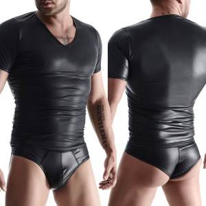 męski t-shirt z wetlooka w serek