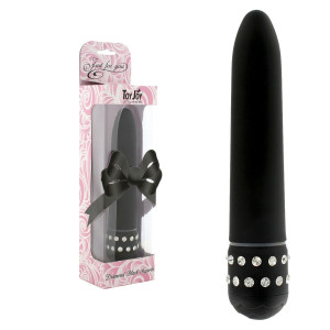Czarny wibrator dopochwowy Diamond Superbe Vibe abs 15,5 cm z diamentem wodoodporny ToyJoy