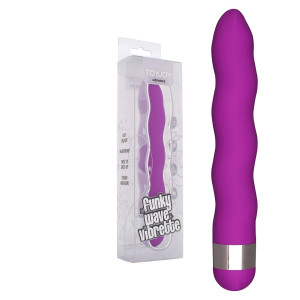 Fioletowy wibrator dopochwowy Funky Wave Vibrette abs 18 cm dla kobiet wodoodporny ToyJoy