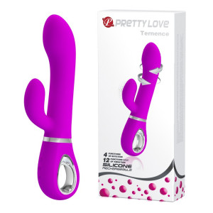 PRETTY LOVE - TERNENCE Wibrator z Króliczkiem z funkcją rotacji USB Fioletowy