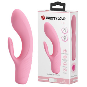 Różowy wibrator dopochwowy Tim Usb silikonowy 15,5 cm stymulujący punkt g Pretty Love