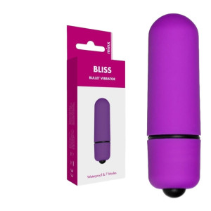 Fioletowy wibrator dopochwowy Bliss abs 6 cm dla kobiet wodoodporny zasilanie baterie MINX