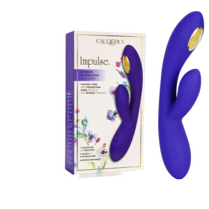 Wibrator silikonowy króliczek Estim dual wand Calexotics 21,5 cm niebieski