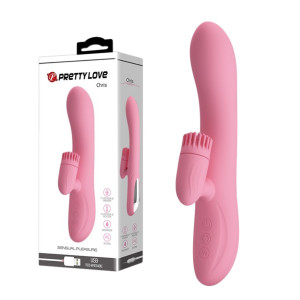 PRETTY LOVE - CHRIS Wibrator z rotacyjnym Króliczkiem USB Różowy