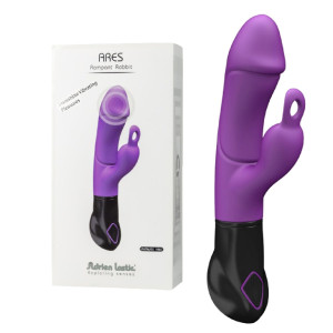 Adrien Lastic ARES - Wibrator z Króliczkiem 8 funkcji Wibracji Fioletowy Silikonowy