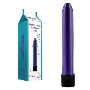ToyJoy RETRO ULTRA SLIMLINE VIBE Wibrator Klasyczny, Fioletowy ABS