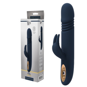 Wibrator posuwisty dopochwowy Zephyros silikonowy granatowy 23 cm wodoodporny Dream Toys