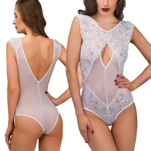 Body Abby (mesh, lace), white