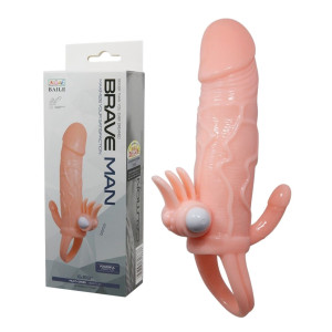 Baile BRAVE MAN SKIN 6,69" Realistyczna przedłużka penisa z króliczkiem i opaską