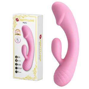 PRETTY LOVE - RON Lila Wibrator z Króliczkiem 12 funkcji wibracji, USB Różowy