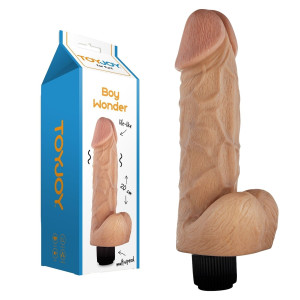 Wibrator Realistyczny BOY WONDER z jądrami, na baterie Cielisty - ToyJoy