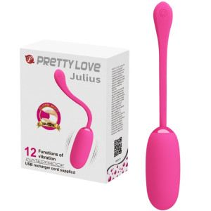Różowe wibrujące jajeczko  - JULIUS EGG - na USB, Silikonowe - PRETTY LOVE