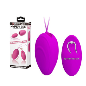 PRETTY LOVE - HYPER EGG - Wibrujące jajeczko z pilotem, Fioletowe