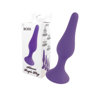 Boss Series Plug S Wąski korek analny z przyssawką, Fioletowy
