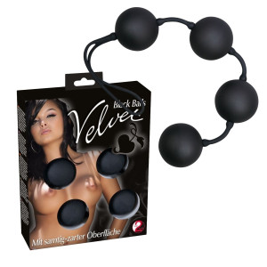 You2Toys Velvet Black Balls - Potrójne kulki gejszy, Czarne