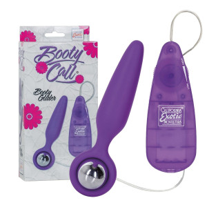Calexotics BOOTY CALL BOOTY GLIDER Wąski korek analny z wibracjami - na pilota, Fioletowy