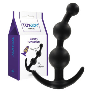 ToyJoy SWEET SENSATION Progresywny kulkowy korek analny - dyskretny, Czarny