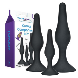 ToyJoy CURVY COMPANIONS Zestaw wąskich korków analnych - różne rozmiary, Silikonowe