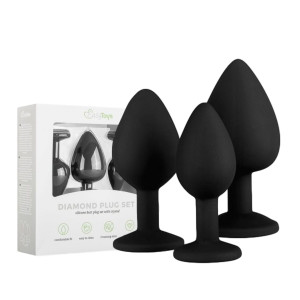 Easy Toys Diamond Plug Set - Zestaw korków analnych z diamencikami - 3 szt.
