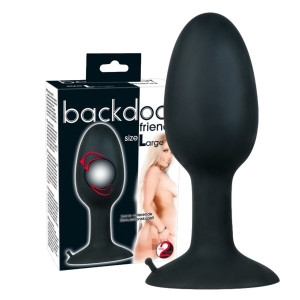 You2Toys Backdoor Friend L Korek analny z kulką grawitacyjną, Czarny Silikonowy