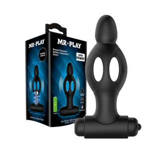 Pretty Love MR PLAY Designerski korek analny z wibracjami, Czarny Silikonowy