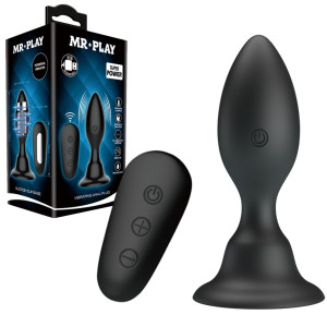 Pretty Love MR PLAY - Klasyczny korek analny z wibracjami na pilota, USB Czarny