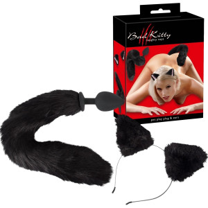 Bad Kitty BK- Pet Play Korek analny z czarnym ogonem