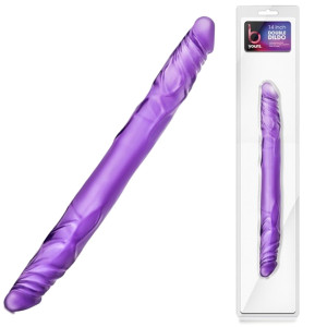 B YOURS 14"DOUBLE DILDO Dwustronne dildo realistyczne, Fioletowe PVC