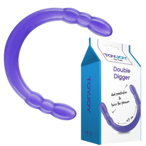 DOUBLE DIGGER DONG Dwustronne dildo, Fioletowe PVC