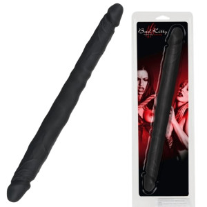 BK Double Dong Długie dwustronne dildo - giętkie!, Czarne