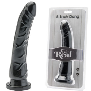 ToyJoy COCK 8' Realistyczne dildo z żyłami - profilowane, Czarne PVC