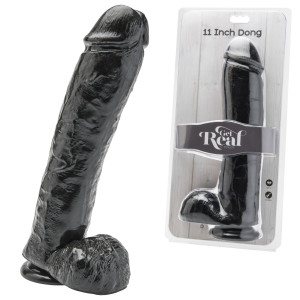 ToyJoy Get Real 28 cm Realistyczne grube duże dildo czarne z przyssawką